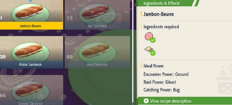 pokemon ecarlate sandwich shiny