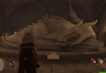 statue dragon endormi hogwarts legacy