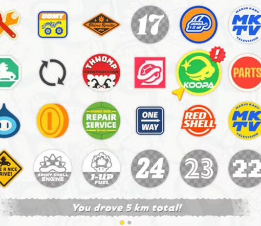 mario kart world debloquer autocollants